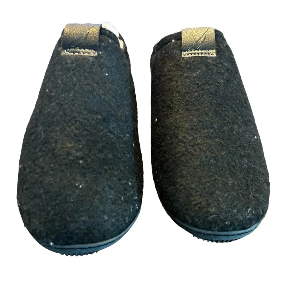 Nautical Men's Black Scuff Slip on Slippers Indoor Outdoor NEW Size 11 - Picture 2 of 8
